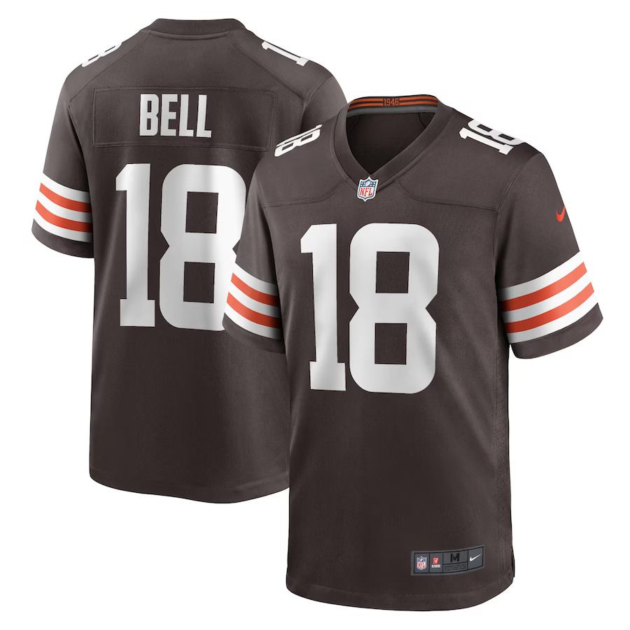 Men Cleveland Browns #18 David Bell Nike Brown Game NFL Jersey->customized nfl jersey->Custom Jersey
